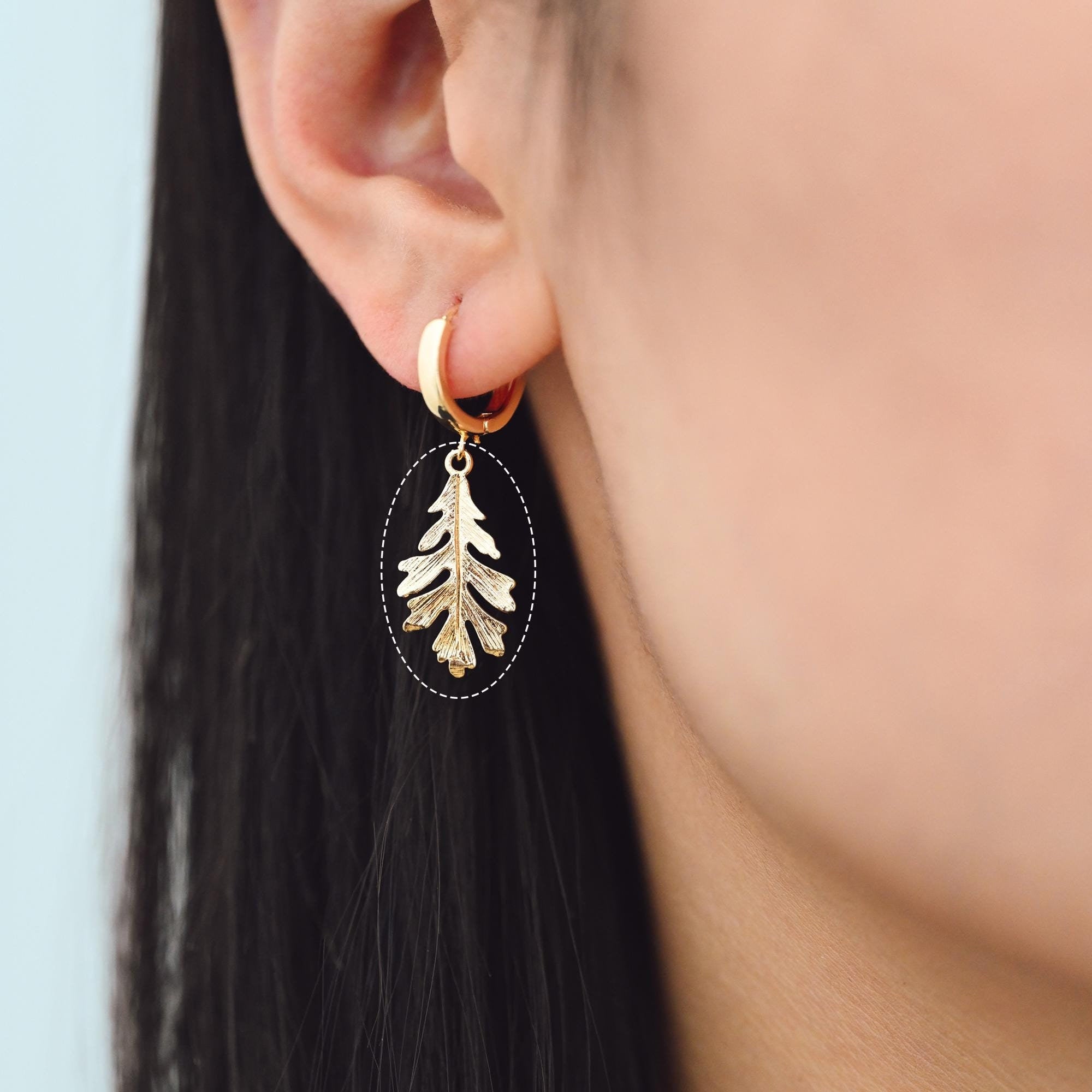 10pcs Gold Oak Tree Leaf Charm, Earring Findings, Jewelry Making, Diy Material, Jewelry Supplies (GB-214-A)